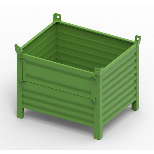 CONTENITORE MET CON PORTA 1000x800x650+130+65 RAL6018,