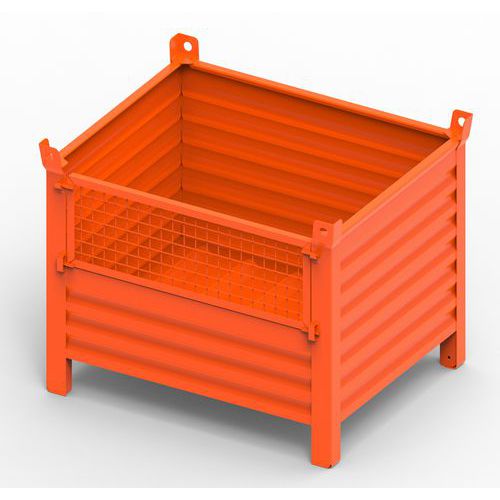 CONTENITORE MET CON PORTA RETE 1000x800x650+130+65 RAL2004,