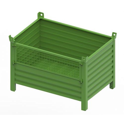 CONTENITORE MET CON PORTA RETE 1200x800x650+130+65 RAL6018,