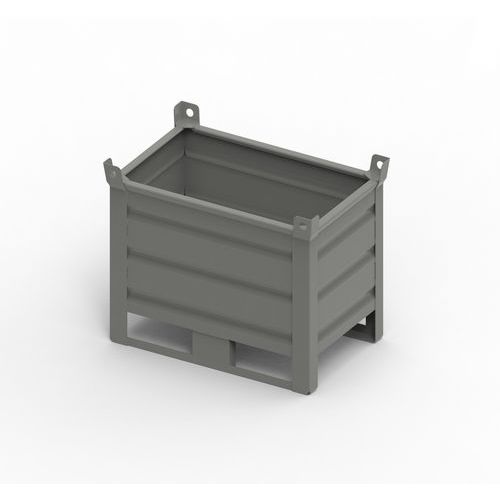 CONTENITORE METALLO NO PORTA 800X500X500+130+65 RAL7000,