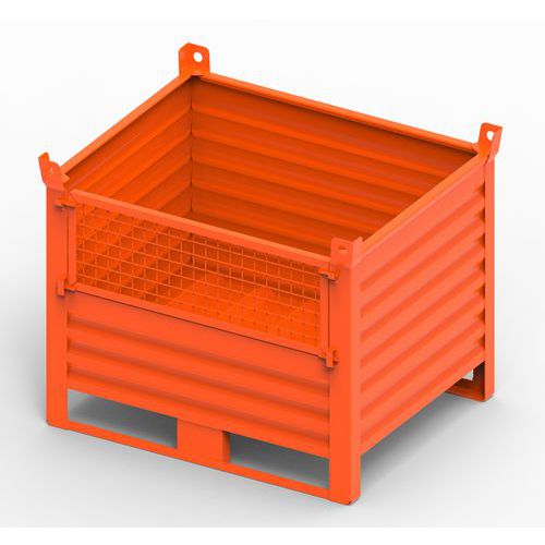 CONTENITORE METALLO CON PORTA 1000x800x650 +130+65 RAL2004,