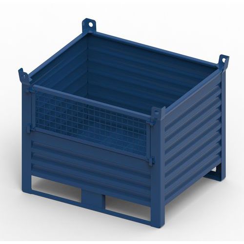 CONTENITORE METALLO CON PORTA 1000x800x650 +130+65 RAL5012,