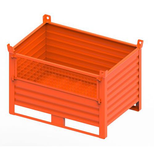 CONTENITORE METALLO CON PORTA 1200x800x650 +130+65 RAL2004,