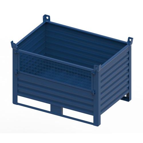 CONTENITORE METALLO CON PORTA 1200x800x650 +130+65 RAL5012,