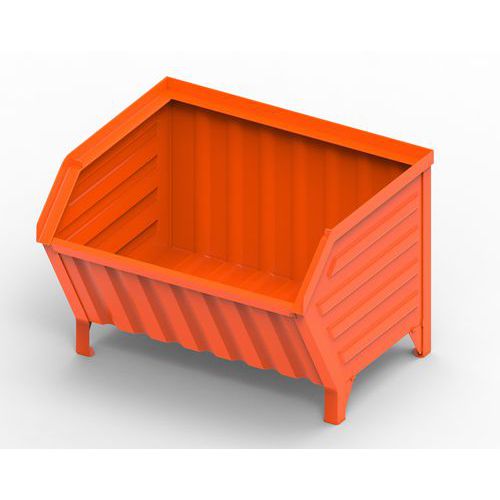 Contenitore metallico a bocca di lupo - su piedi RAL 2004,