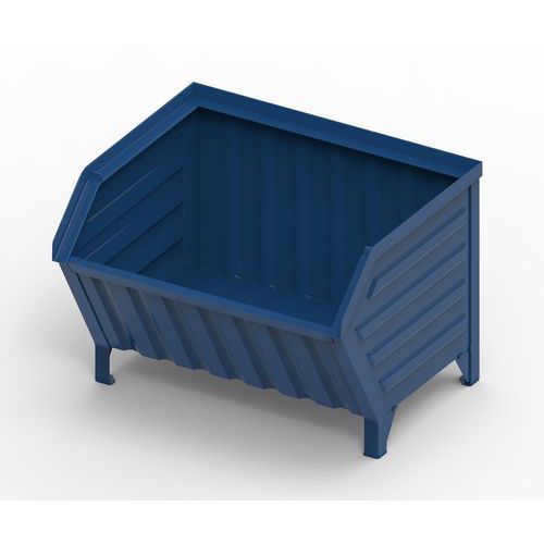 Contenitore metallico a bocca di lupo - su piedi RAL 5012,