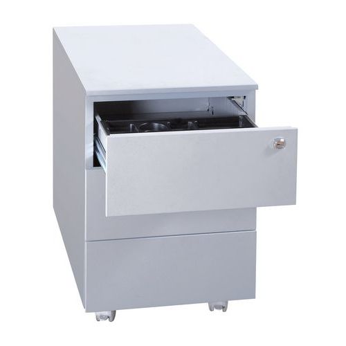 cassettiera metallica mobile 3 cassetti - grigio,