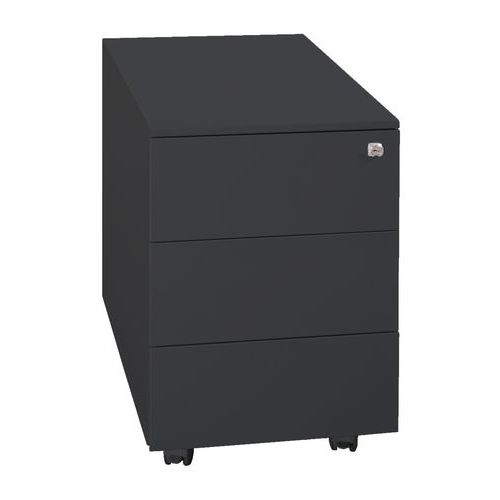 cassettiera metallica mobile 3 cassetti - nero,