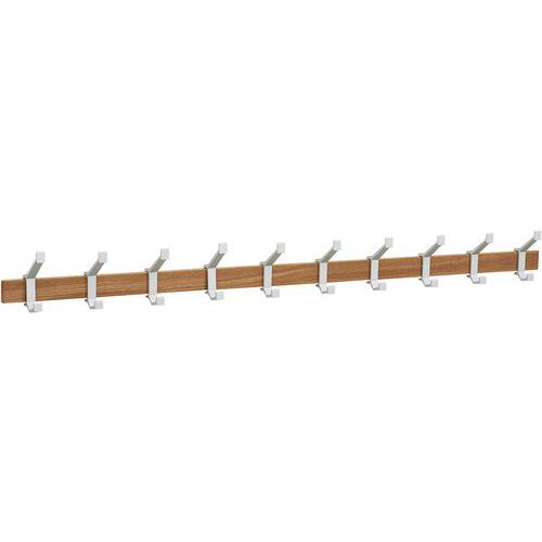 Attaccapanni da parete legno 10 appendini argento,