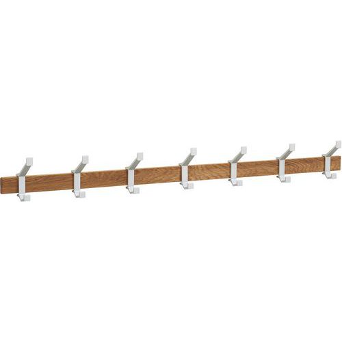 Attaccapanni da parete legno 7 appendini argento,