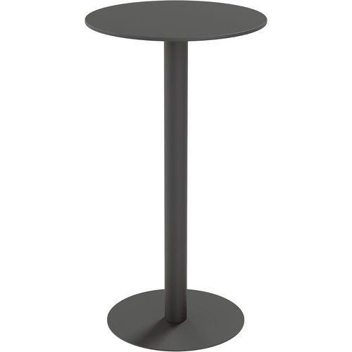 Tavolo per esterni Cross rotondo Ø60cm A110cm ripiano nero,