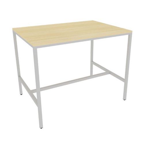 Tavolo alto 140X100 Alt.110 rovere 25mm C. alluminio P. 40X40 alluminio,