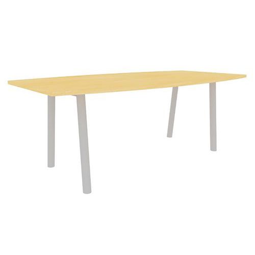 Tavolo Congres 210X102 a fusto faggio 25mm piedi alluminio,