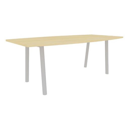 Tavolo Congres 210X102 a fusto rovere 25mm piedi alluminio,