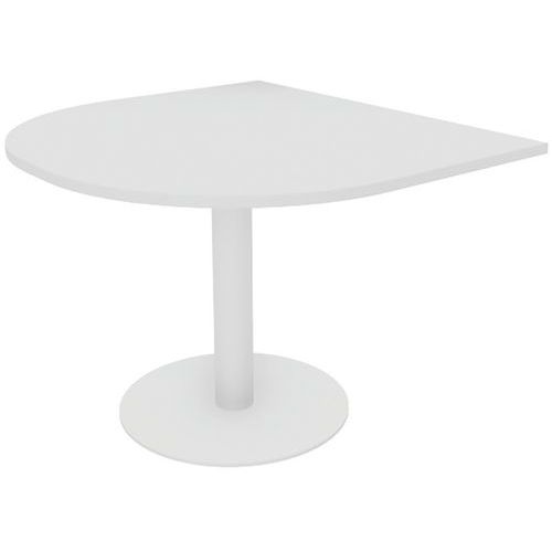 Tavolo con base Meeting 110X102 bianco 25mm piede a colonna bianco,