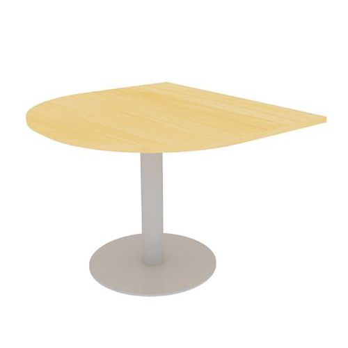 Tavolo con base Meeting 110X102 faggio 25mm piede a colonna in alluminio,