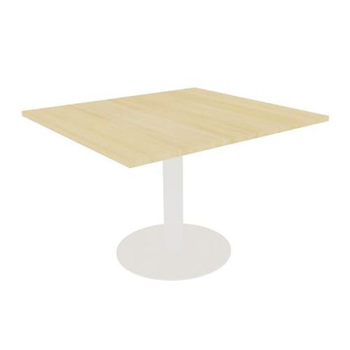 Tavolo di estensione Meeting 110X102 rovere 25mm piede a colonna bianco,