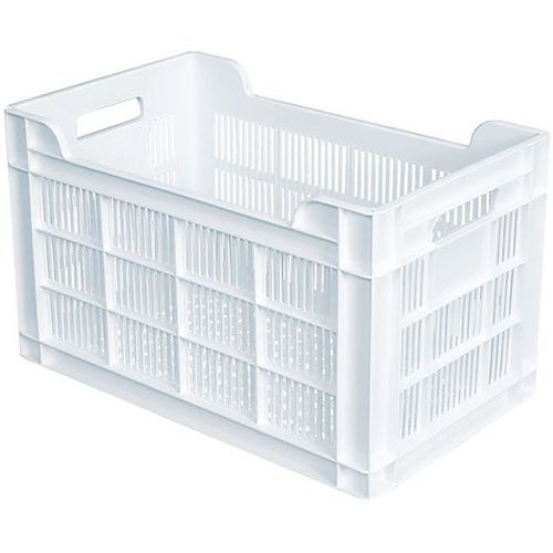 Bidone traforato impilabile - 32 L - Bianco,