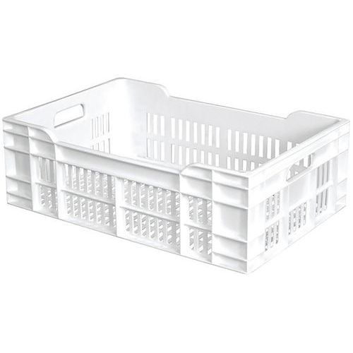 Bidone traforato impilabile - 40 L - bianco,