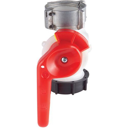 Valvola a grande portata per contenitore su ruote,