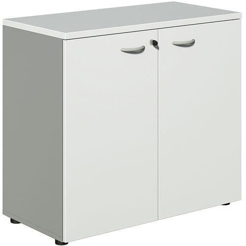 Armadio con ante battenti Practika A.73xL.80cm Bianco/Alluminio,