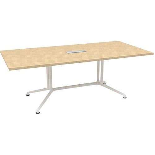 Tavolo riunione rettangolare 210x100x72 X-Time-Rovere/Bianco,