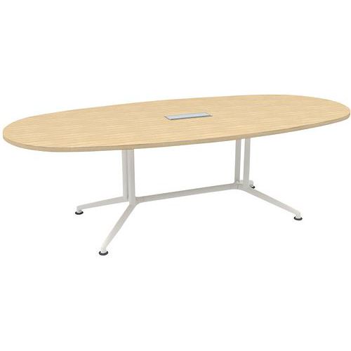 Tavolo da riunione ovale 240x110x72 X-Time-Rovere/Bianco,