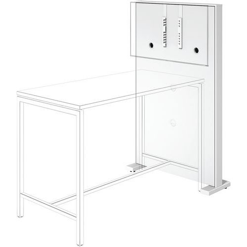 TV-box con corpo e ante bianco; telaio e piedi-Bianco,