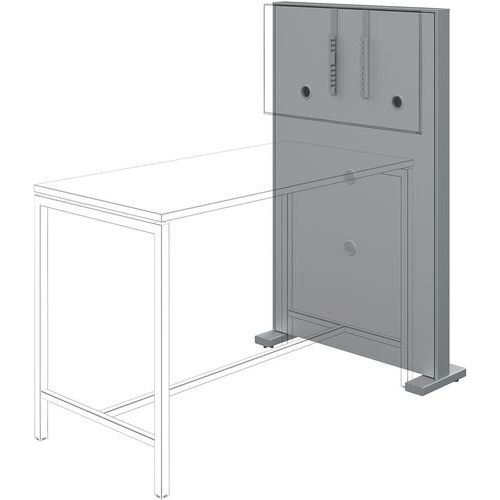 TV-box con corpo e ante bianco, telaio e piedi alluminio,