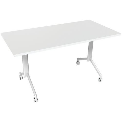 Tavolo ribaltabile dritto 140x70cm Bianco/Bianco,