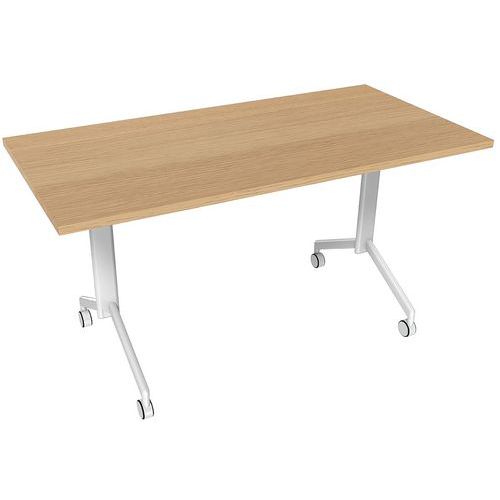 Tavolo ribaltabile dritto 140x70cm Rovere/Bianco,