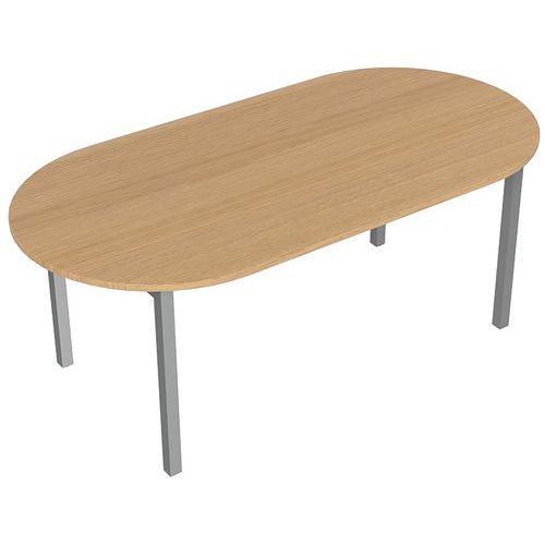 Tavolo da riunione oblungo 200cm Rovere/Alluminio,