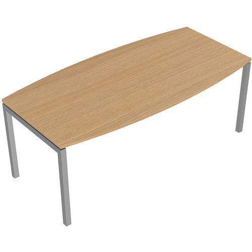 Tavolo da riunione a fusto 200cm Rovere/Alluminio,