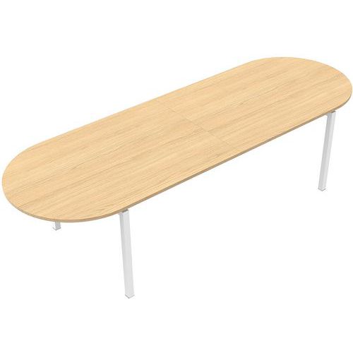 Tavolo da riunione oblungo 300 cm Rovere/Bianco,