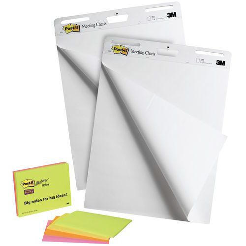 2 Meeting Charts uniti + 4 blocchi Post-it® in omaggio,