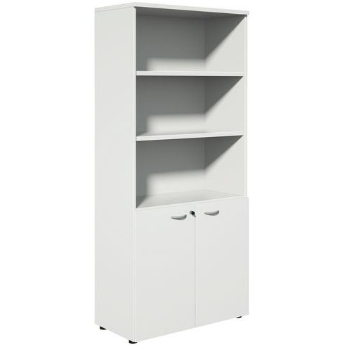 Armadio con ante battenti Practika A200xL90cm Bianco/Bianco,