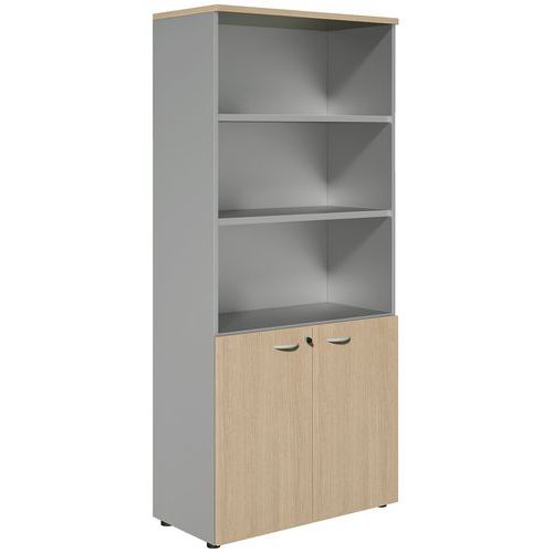 Armadio con ante battenti Practika A200xL90 cm Rovere/Alluminio,