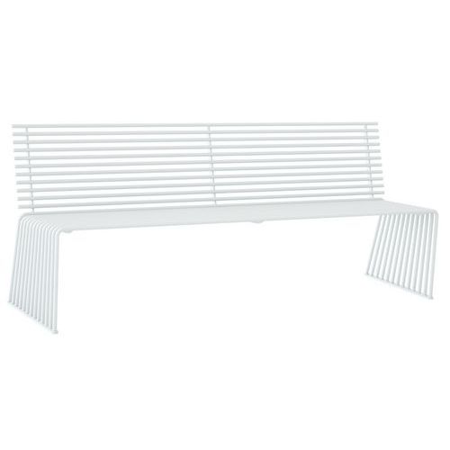 Panca piatta con schienale acciaio inossidabile - Bianco,