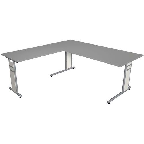 Scrivania dritta 180 cm grafite con estensione 100 cm Form 4,