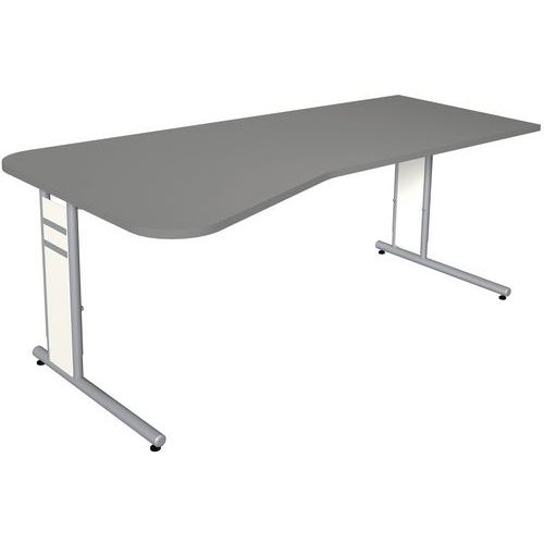 Scrivania forma ondulata 195 cm grafite Form 4,