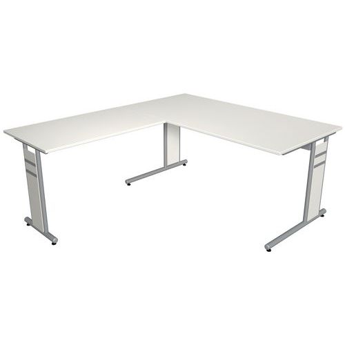 Scrivania dritta 160 cm bianco con estensione 100 cm Form 4,