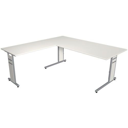 Scrivania dritta 180 cm bianco con estensione 100 cm Form 4,