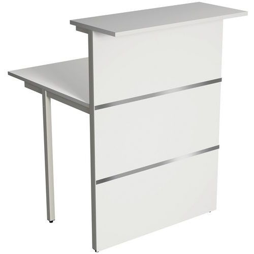 Modulo successivo per banco reception compatto Bari bianco,