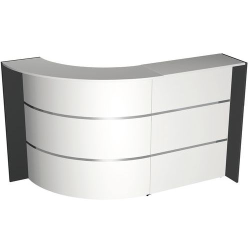 Banco per reception compatto Bari bianco,