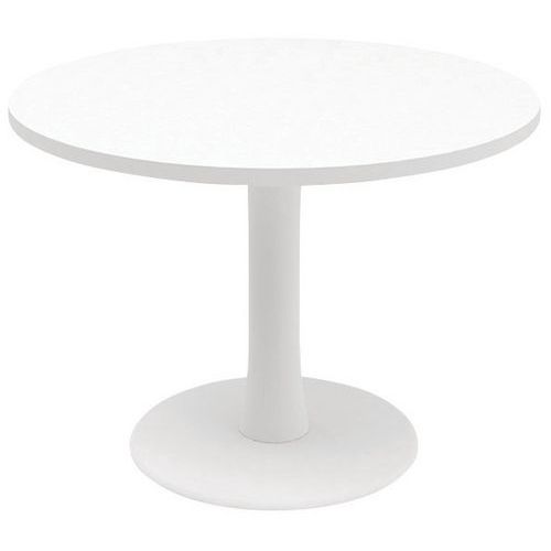 Tavolo da riunione rotondo 100cm piede a colonna Bianco/Bianco,