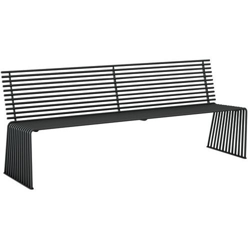 Panca piatta con schienale acciaio inossidabile - Grigio,