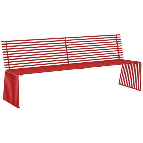 Panca piatta con schienale acciaio inossidabile - Rosso,