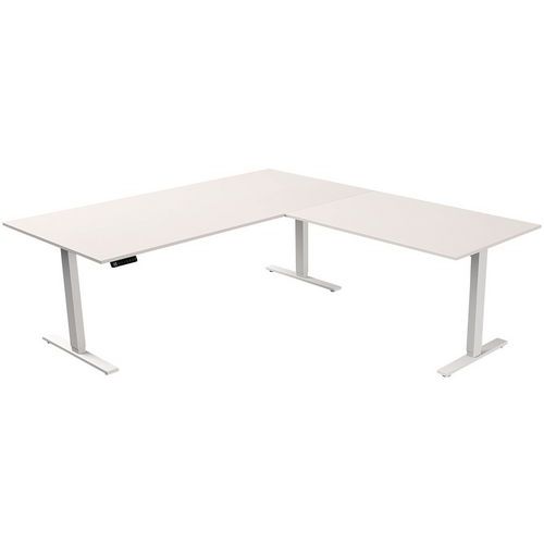 Scrivania elettr 200 cm bianco con estensione 100 cm Move 3,