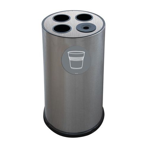 Contenitore per raccolta bicchierini e palette 70 LT inox,