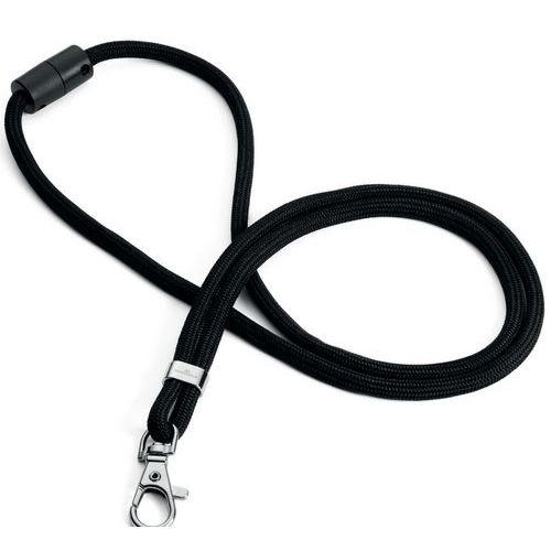 Lanyard rotondo con moschettone - Nero,